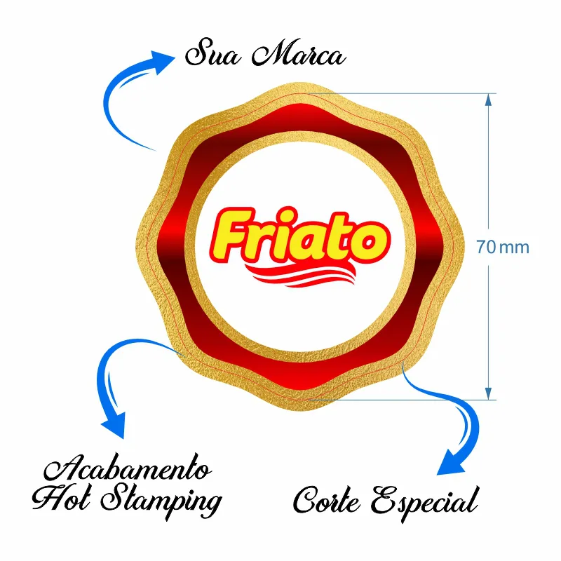 Rótulos Bopp com acabamento Hot Stamping Personalizados 7x7 - Image 3
